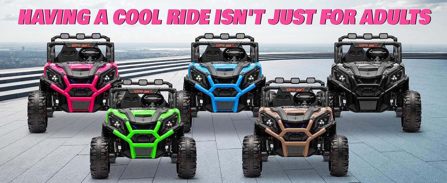 24V XL 2 Seater Ride on Toys Car for Girls, 2WD/4WD Switchable Off-Road UTV Ohberri