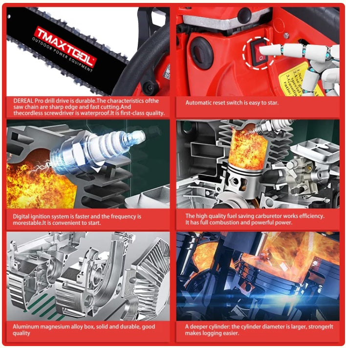 62cc Powerful 20 Inch Gas Chainsaw With 2 Stroke My Store