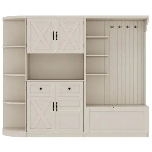 Multifunctional Left-right Combination Hall Cabinet -Beige My Store