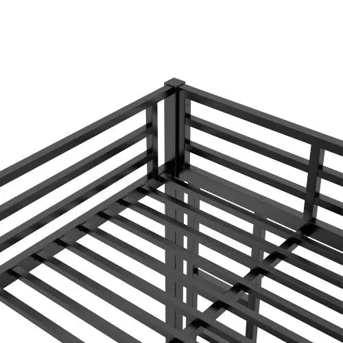 Metal Full XL Over Queen Bunk Bed -Black My Store