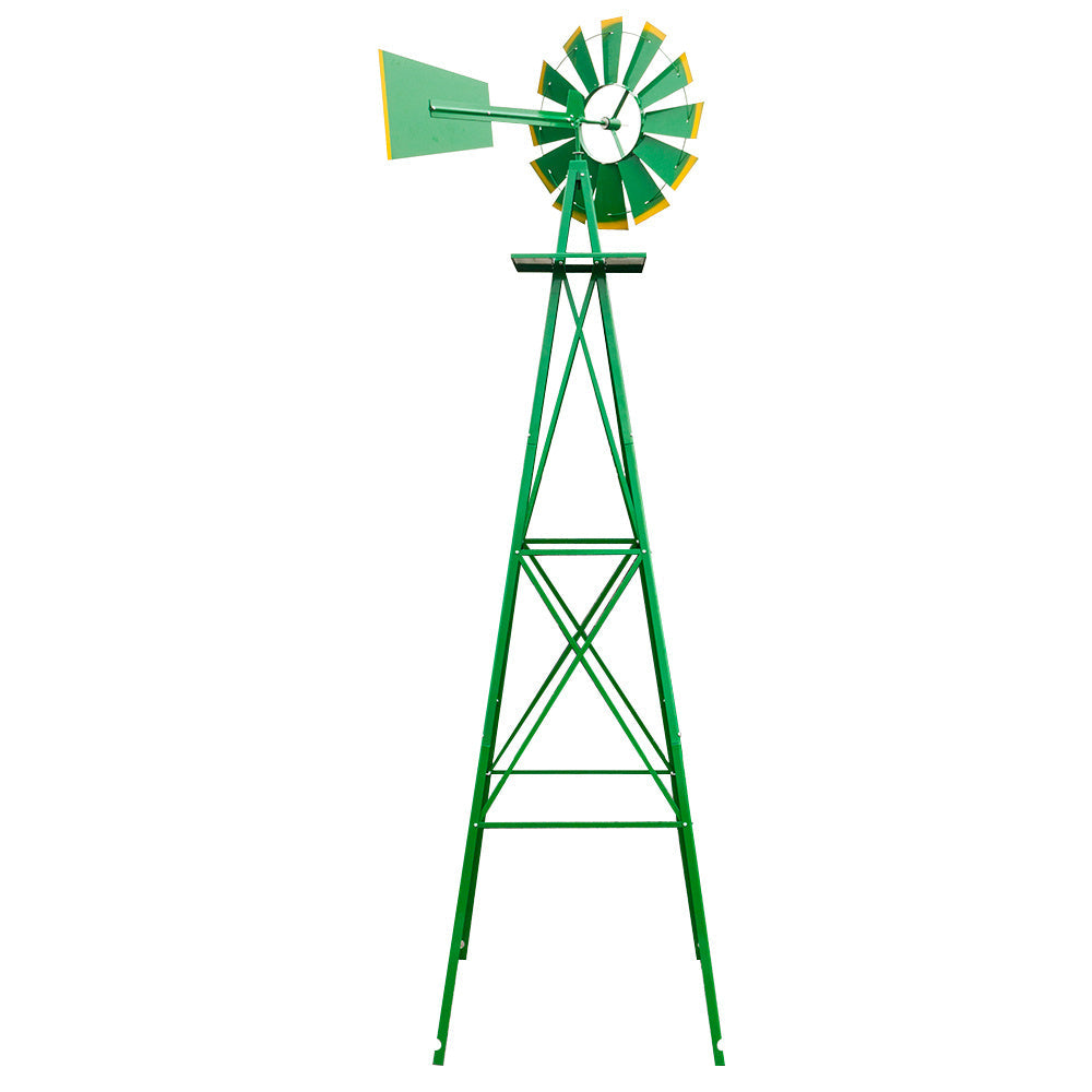 8FT Weather Resistant Yard Garden Windmill Green My Store