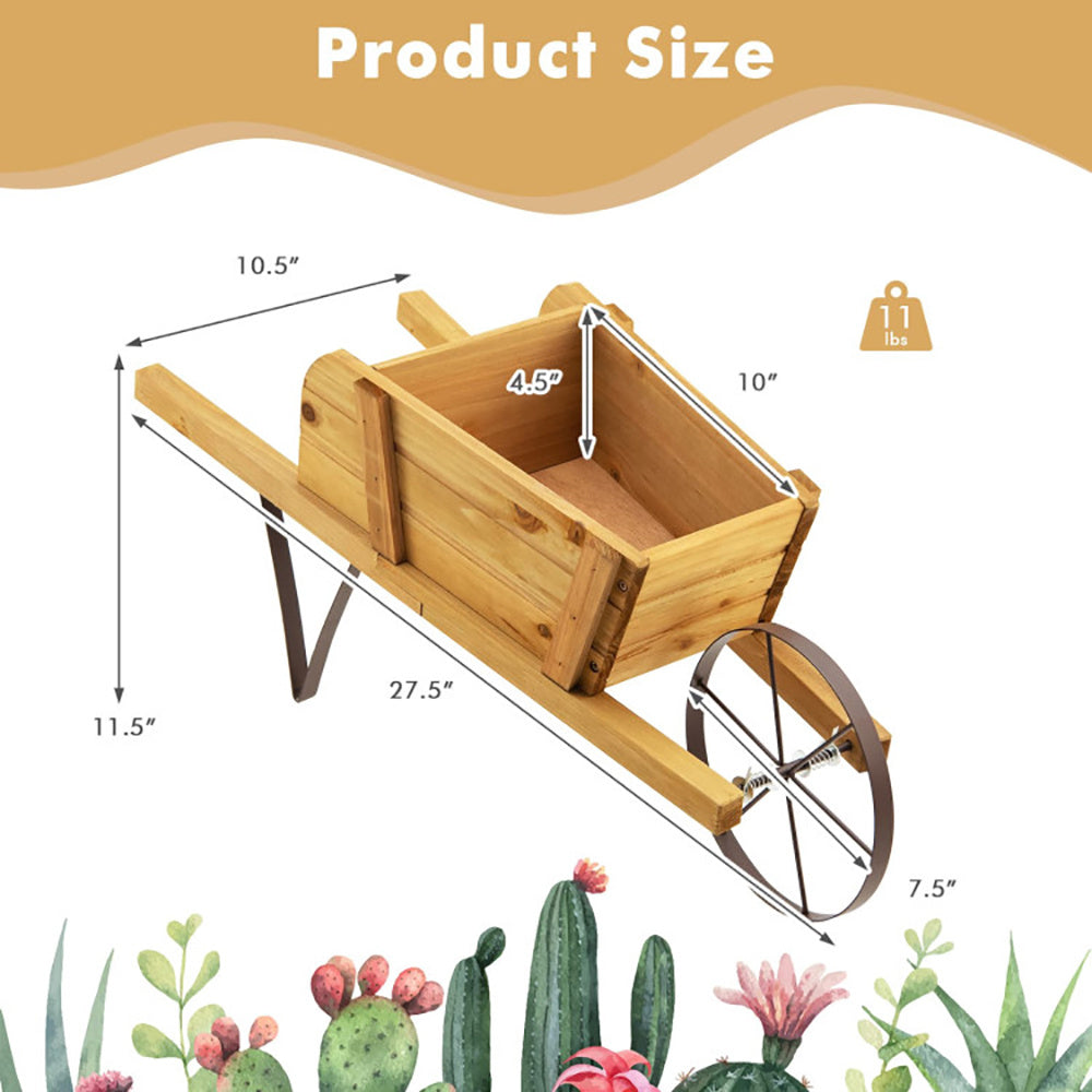 Wooden Wagon Planter With 9 Magnetic Accessories For Garden Yard My Store