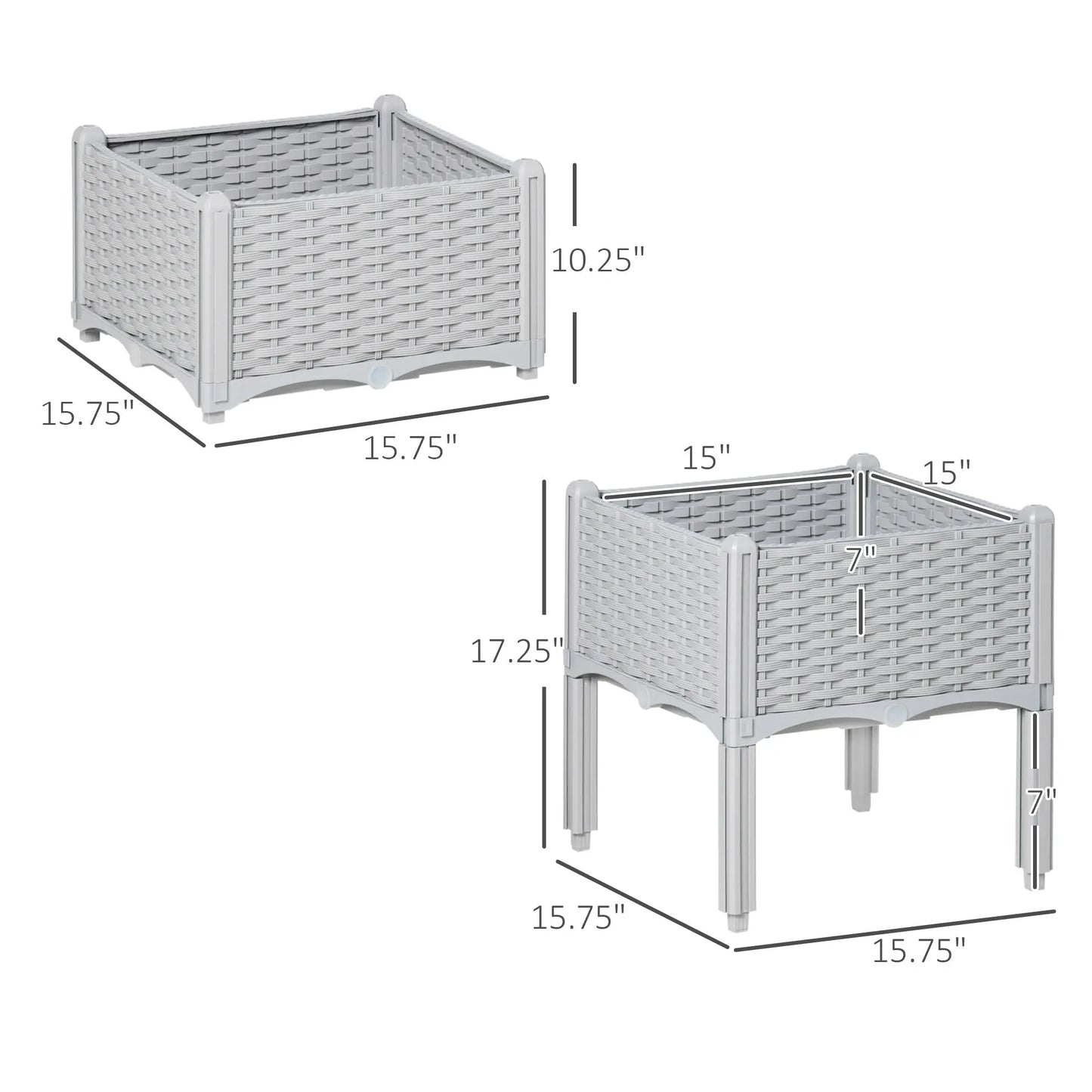 2-Piece Raised Garden Bed With Legs, Self-Watering Planter Box Raised Bed To Grow Flowers My Store