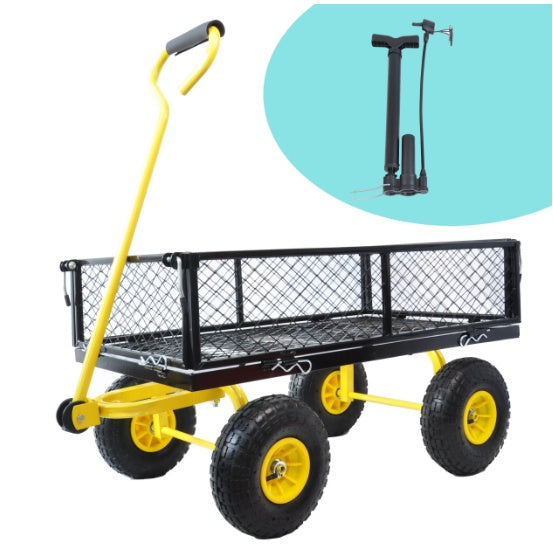 Garden Cart Steel Garden Cart With Swivel Handle Practical Heavy Duty Garden Cart Inkedjoy