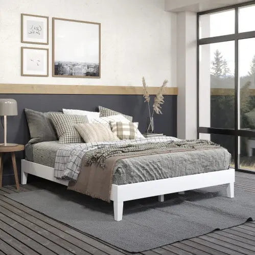 Nix - Queen Platform Bed - White My Store