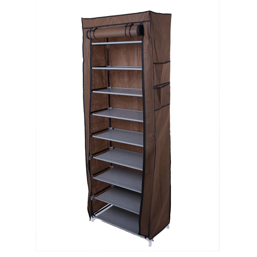 Fashionable Room-saving 9 Lattices Non-woven Fabric Shoe Rack Coffee Inkedjoy