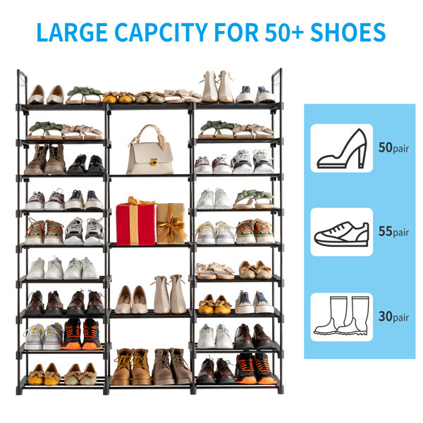 3 Rows And 9 Layers With Hooks Can Hold 50 Pairs Of Shoe Racks Inkedjoy