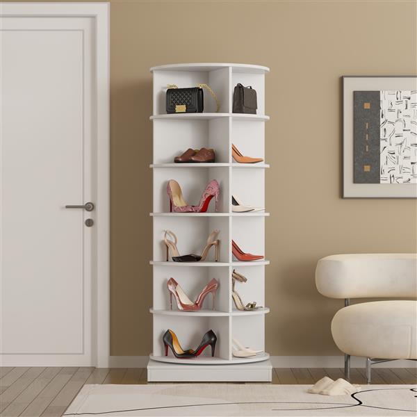 360 Rotating Shoe Cabinet 6 Floors Inkedjoy