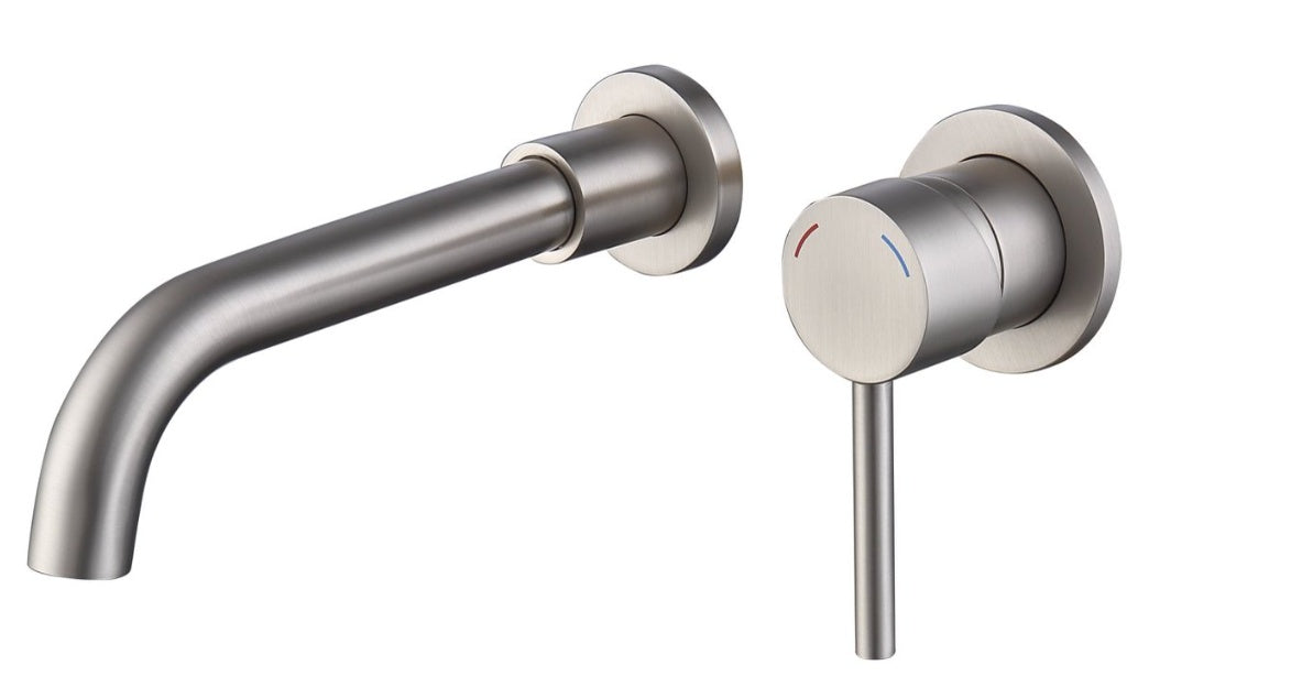 Wall Mount Faucet For Bathroom Sink Or Bathtub- Brushed Nickel Ohberri