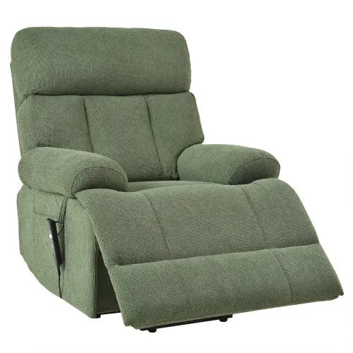 Over sized Power Lift Recliner Chair With Remote Control,Side Pocket -Dark Green My Store