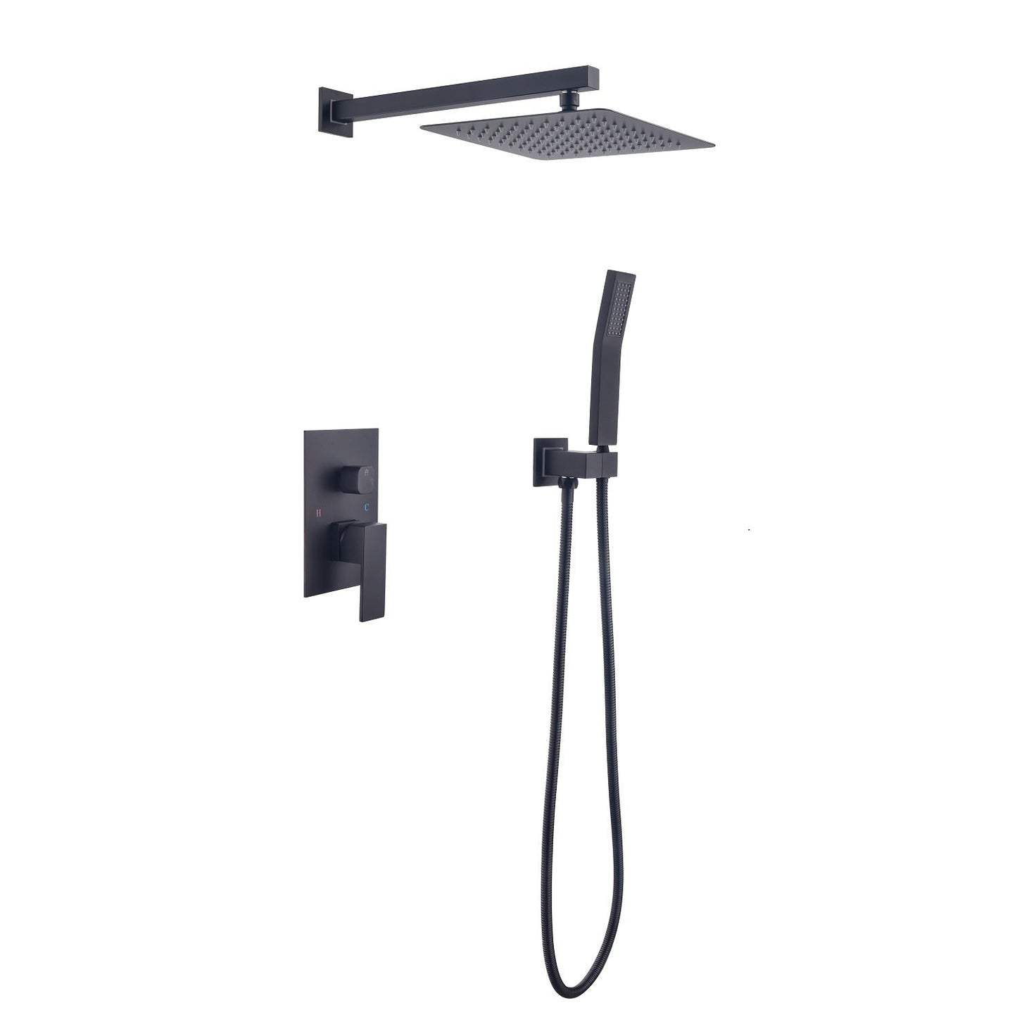 10 Inch Shower Head Bathroom Luxury Rain Shower Complete Combo Set Wall Mounted Inkedjoy