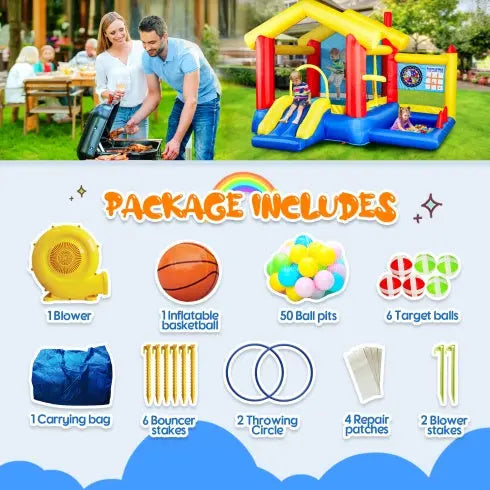 8 In 1 Inflatable Bounce House With Blower My Store