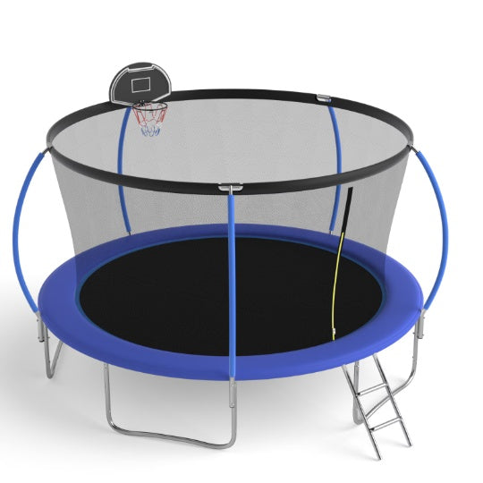 14 FT TRAMPOLINE PUMPKING STYLE WITH BASKETBALL HOOP My Store