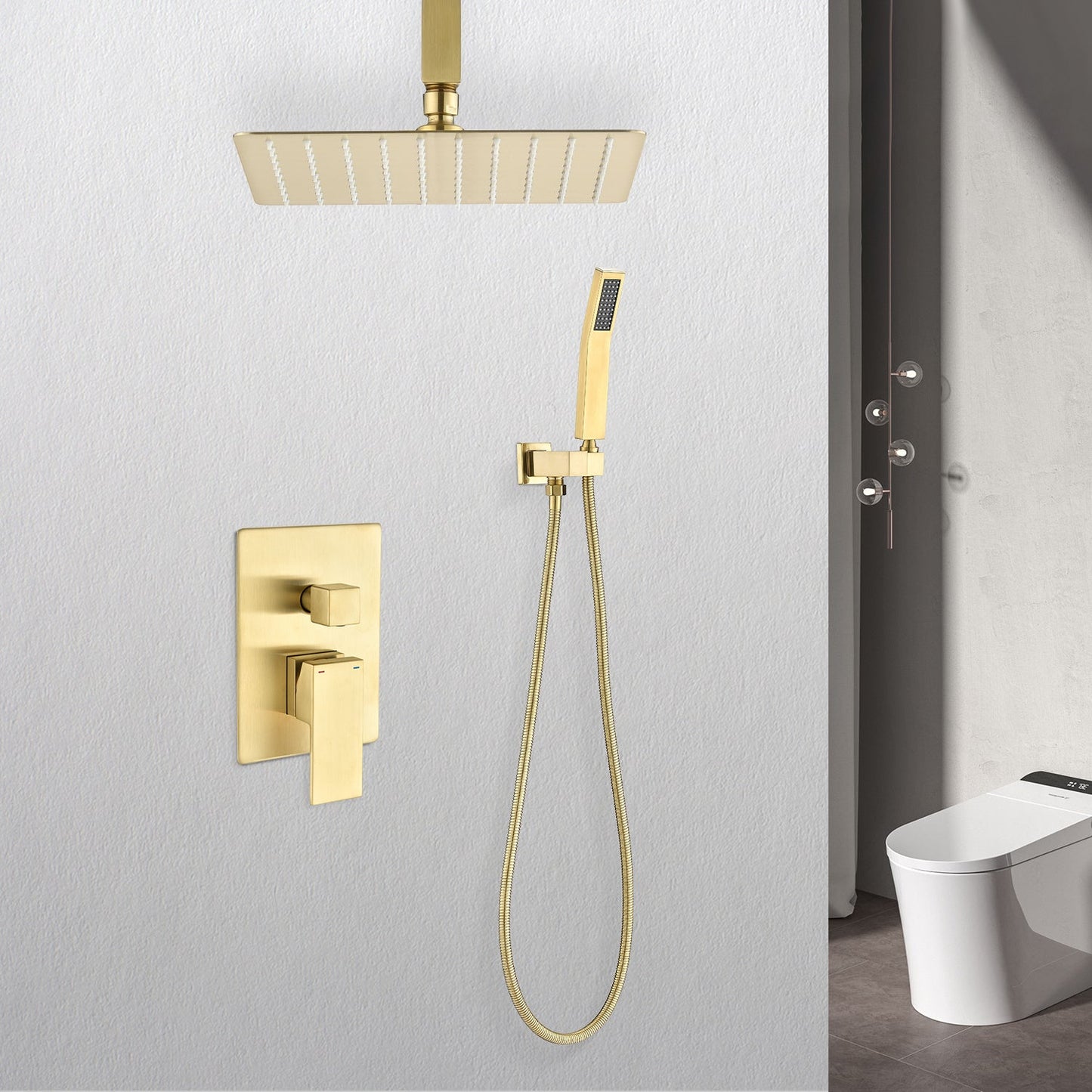 Ceiling Mounted Shower System Combination Set, With Handheld And Shower Head My Store