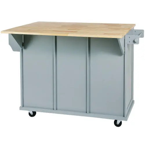 Kitchen Trolley With Rubberwood Folding Leaf Countertops My Store