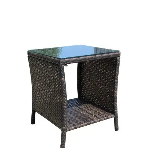Outdoor Patio Furniture 1 Coffee Table With Clear Tempered Glass My Store