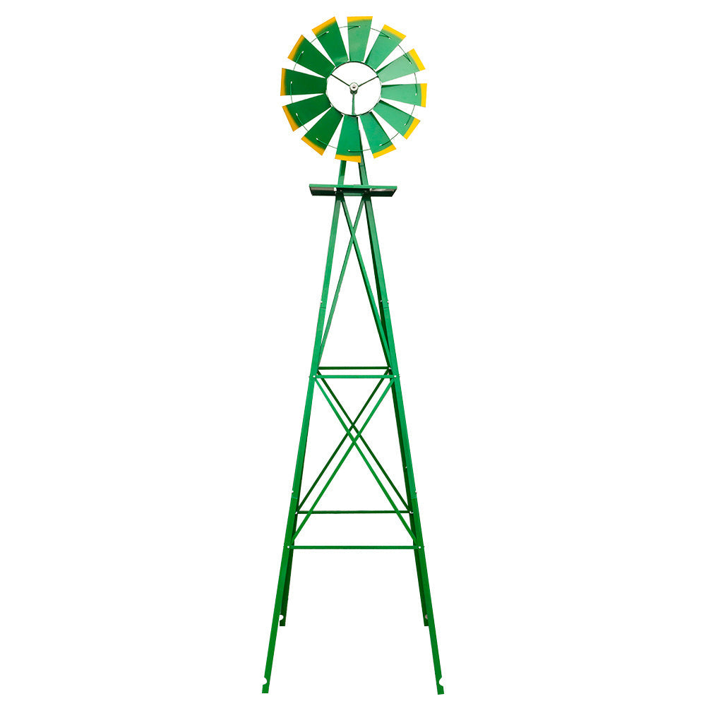 8FT Weather Resistant Yard Garden Windmill Green My Store