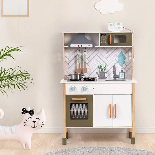 Wooden Pretend Play Kitchen Playset For Toddlers My Store