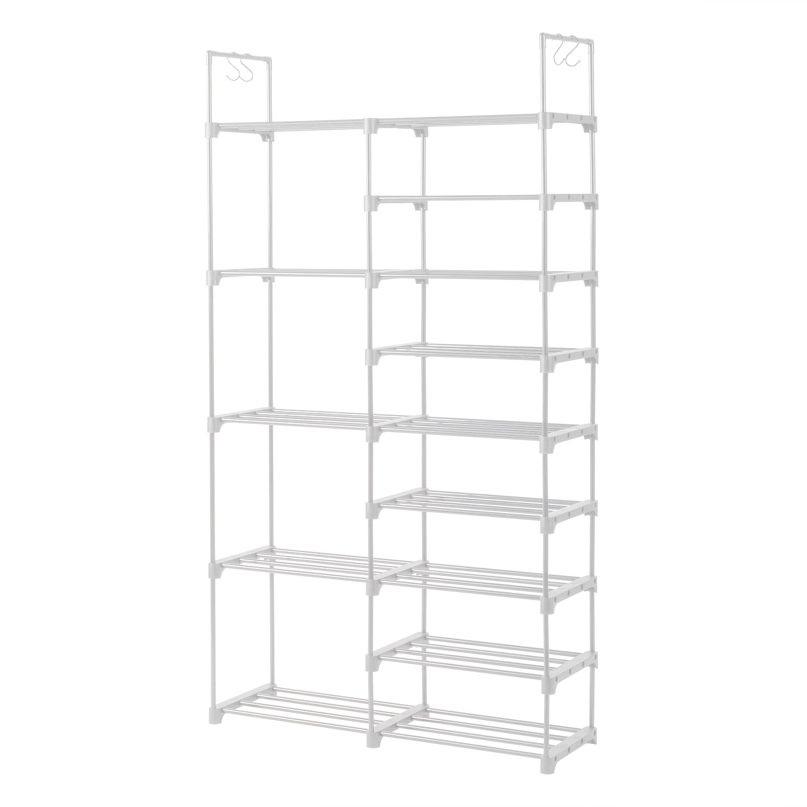 Double Row 9-Layer Shoe Rack With Handles White Inkedjoy