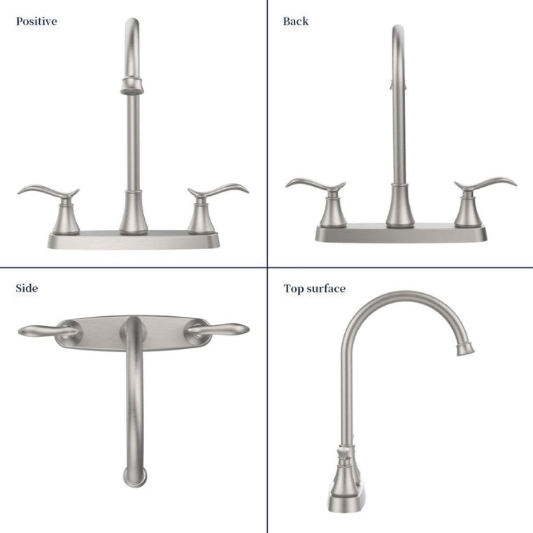 Single Handle High Brushed Nickel Pull Out Kitchen Faucet Ohberri