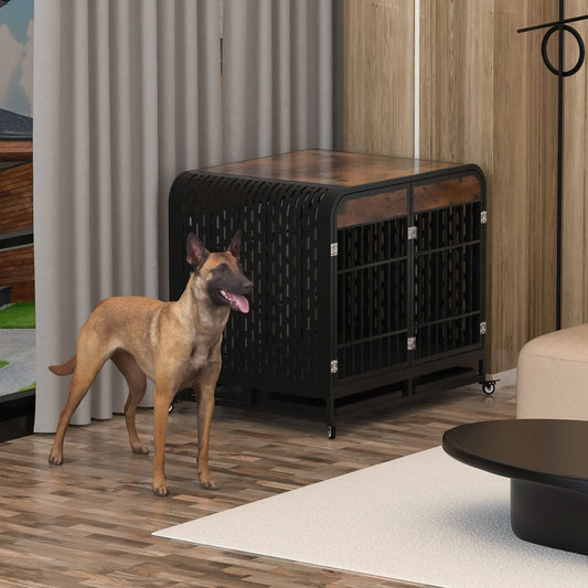 Heavy Duty Dog Crate Furniture Wooden Table 42inch Brown My Store