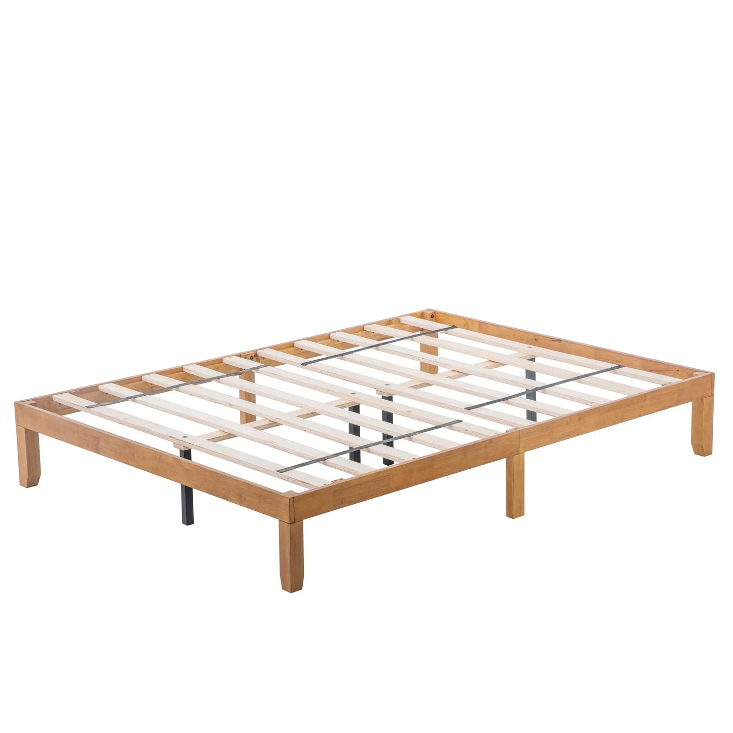 Large Wooden Platform Bed Frame, No Spring Box Required, Solid Wood Batten Support, Easy To Assemble My Store