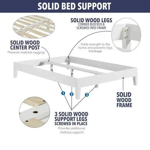 Nix - Queen Platform Bed - White My Store