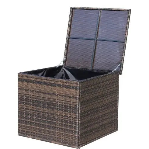 3 Piece Patio Sectional Wicker Rattan Outdoor Furniture Sofa Set With Storage Box Brown My Store