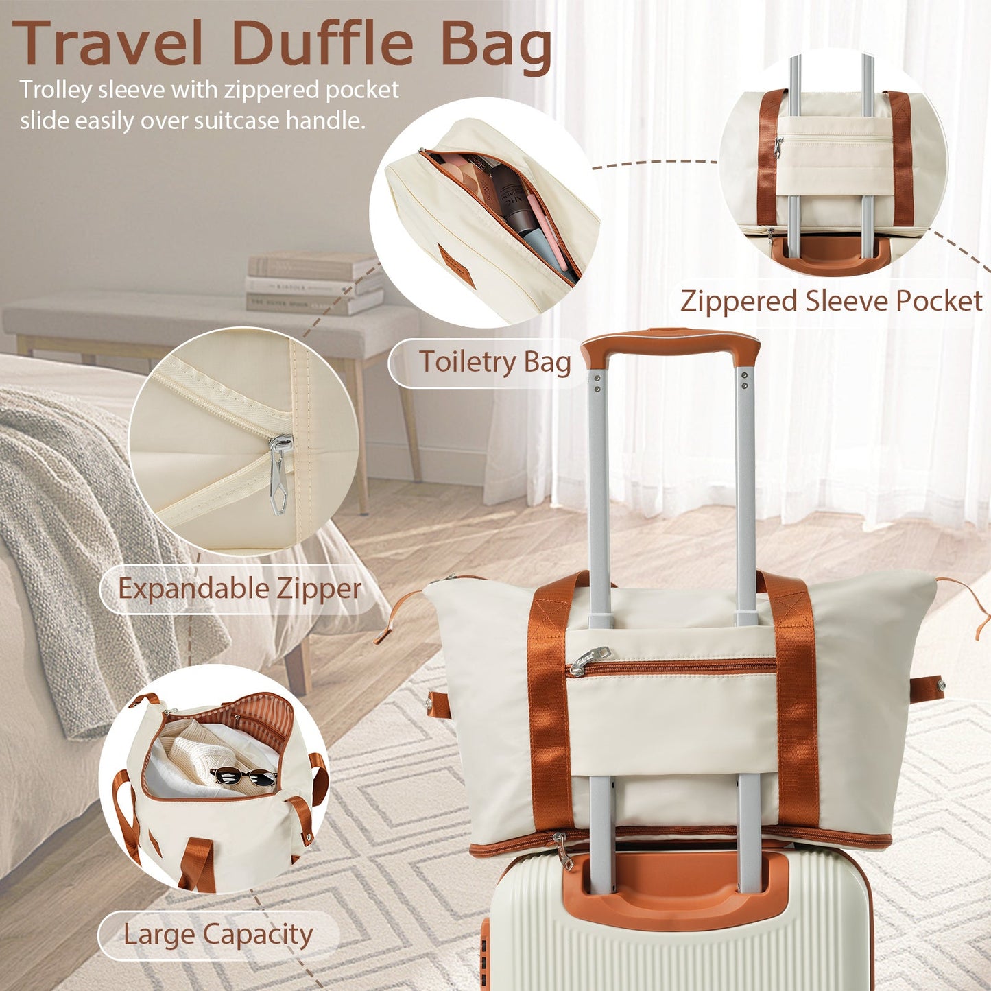 Hardshell Luggage Sets 3 Piece Carry-on Suitcase Double Spinner Wheels Inkedjoy
