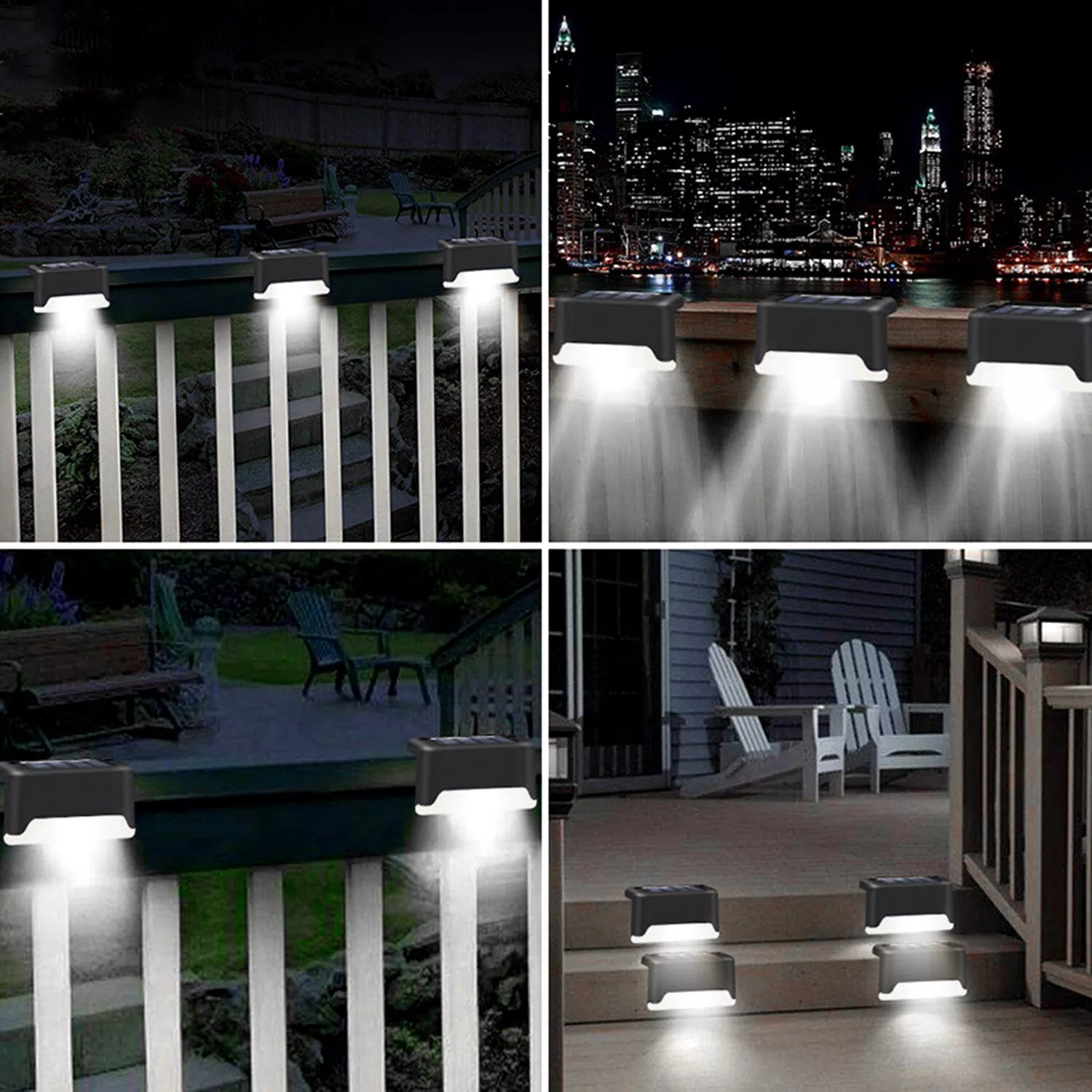 4 Solar LED Bright Deck Lights Ohberri