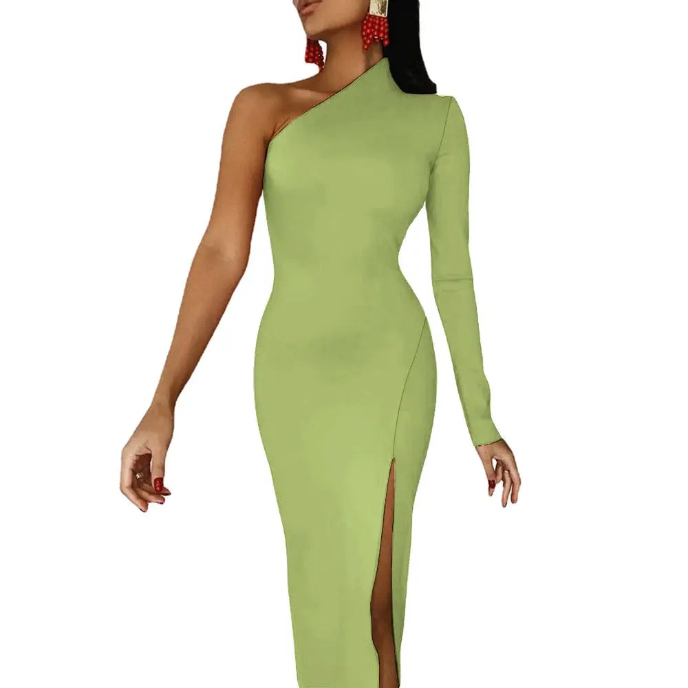 Half Sleeve Slit Dress Inkedjoy