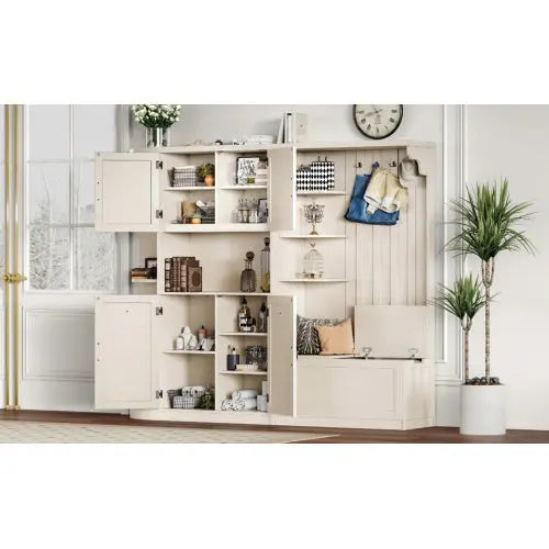 Multifunctional Left-right Combination Hall Cabinet -Beige My Store