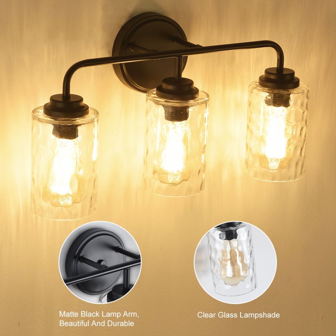 3-Light With Clear Glass Glacier Shade My Store