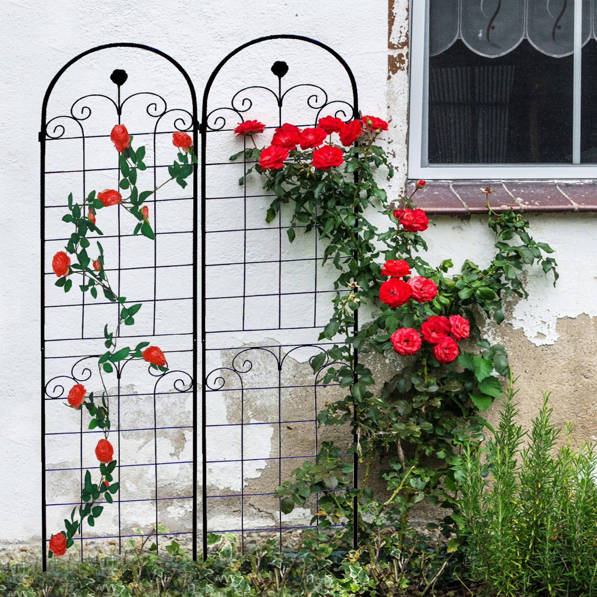4 Pack Metal Garden Trellis For Climbing Plants Outdoor Netting Trellis Inkedjoy