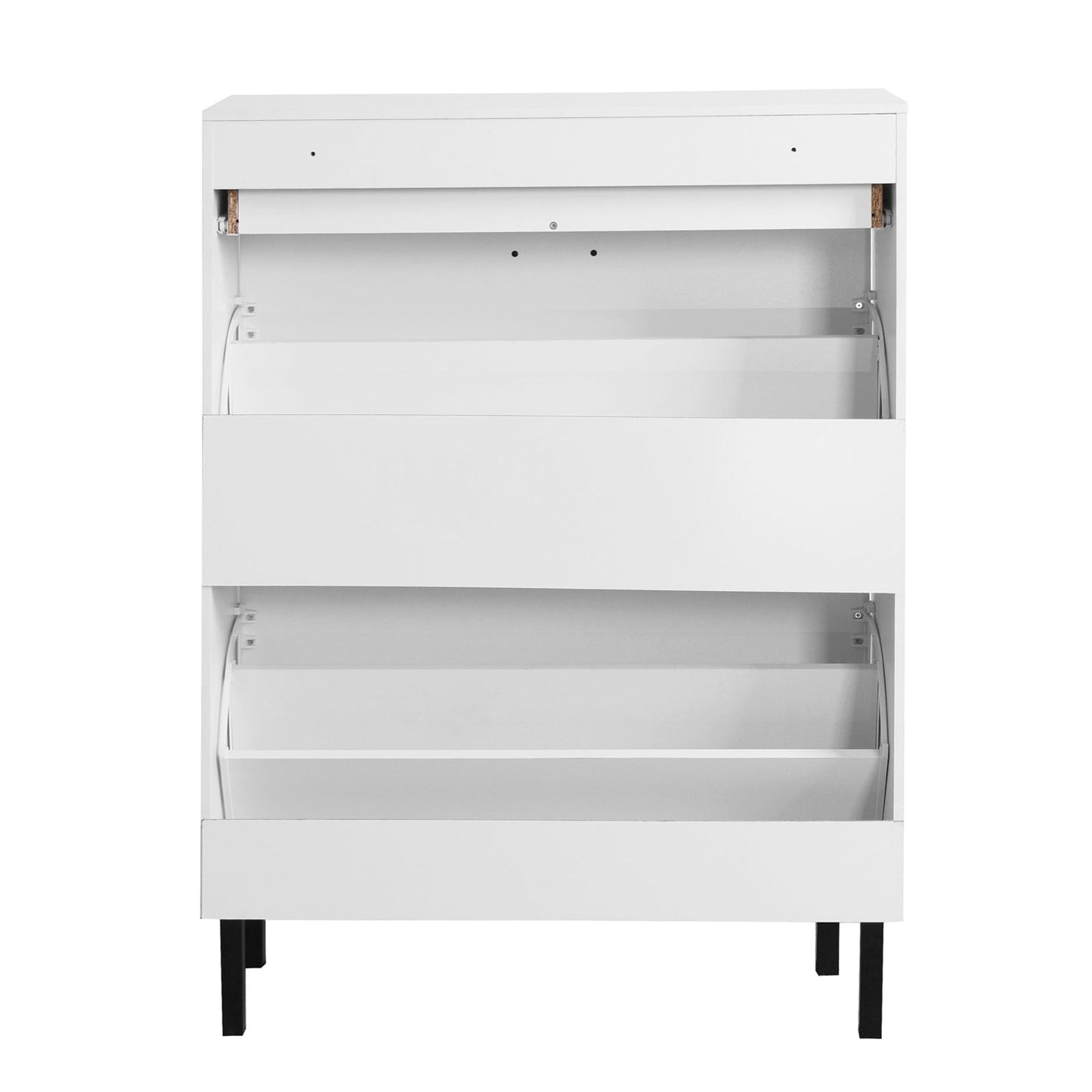Modern Shoe Cabinet With Drawers & Metal Legs Inkedjoy