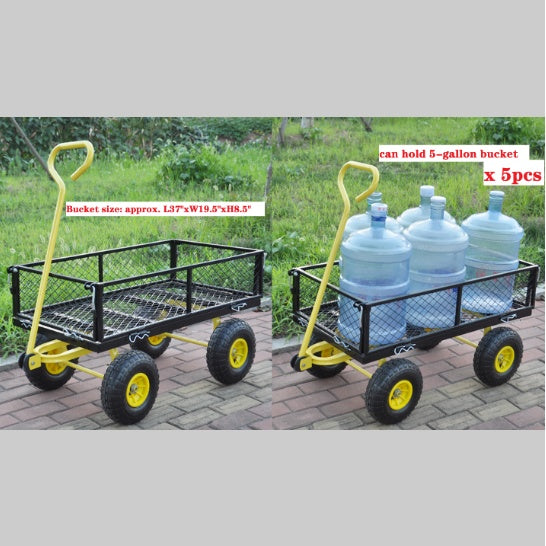 Garden Cart Steel Garden Cart With Swivel Handle Practical Heavy Duty Garden Cart Inkedjoy