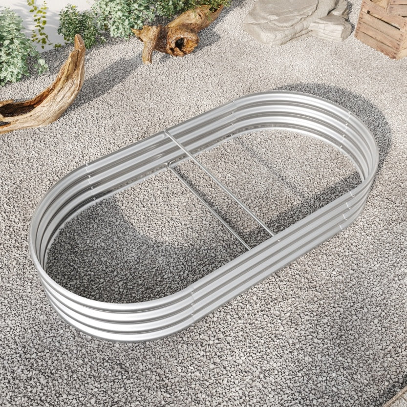 Oval Large Metal Raised Garden Bed For Plants, Vegetables, Flowers My Store