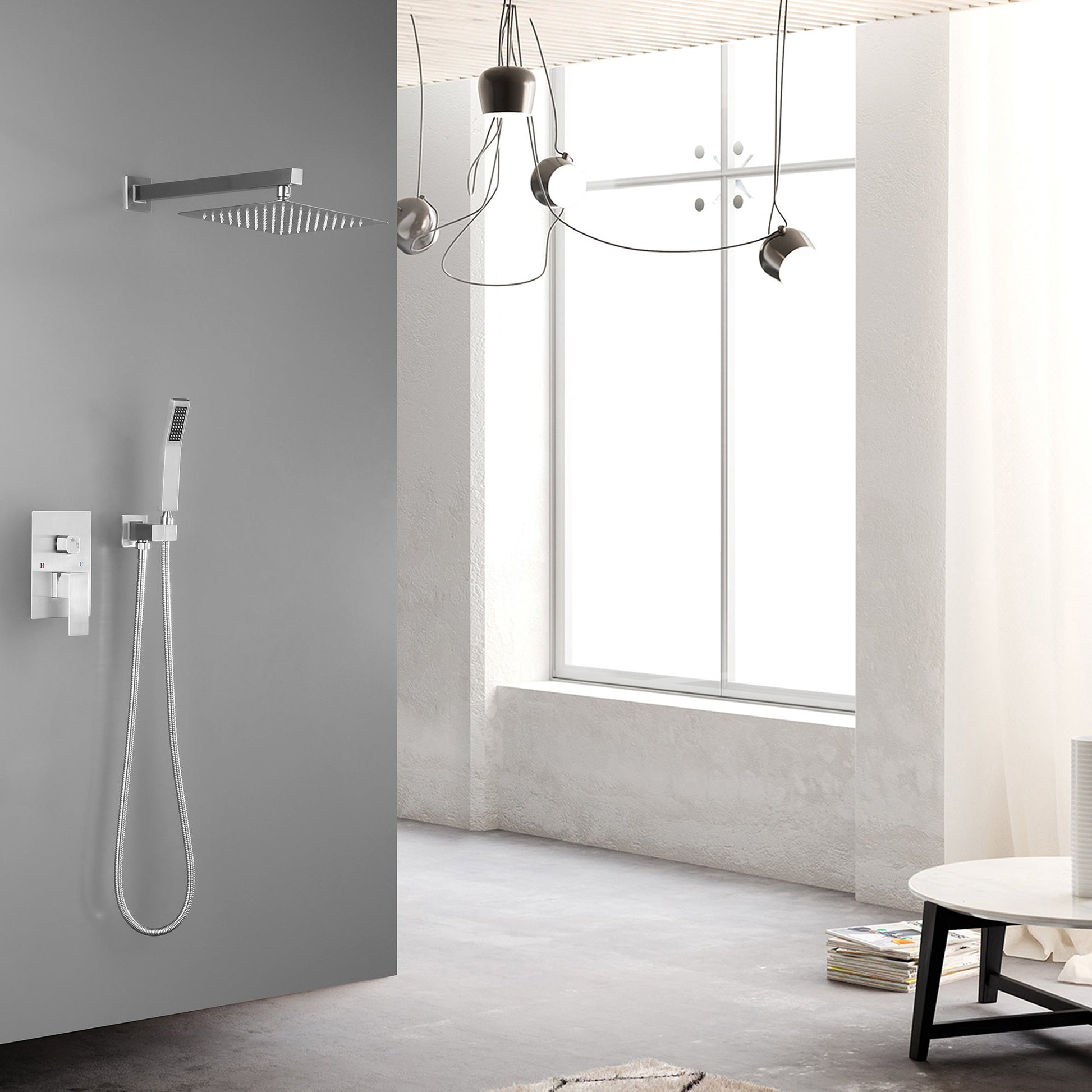 10 Inch Bathroom Luxury Rain Shower Hybrid Shower Head Inkedjoy