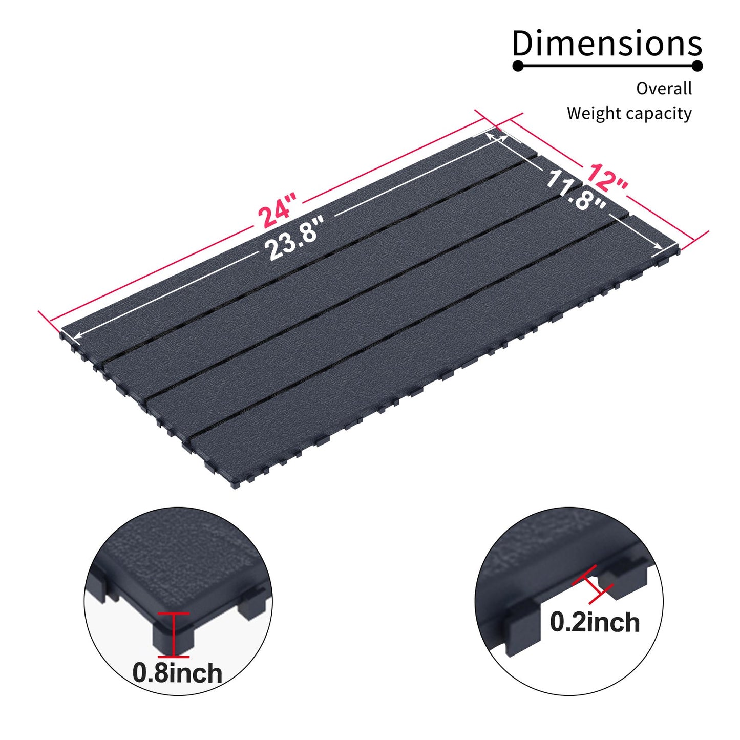 Waterproof, Wear-resistant, DIY Assembly, Garden, Courtyard, Balcony,plastic Flooring Inkedjoy