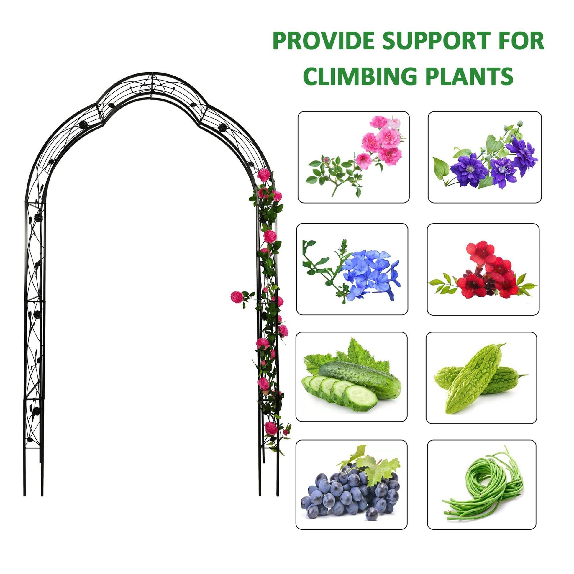 Metal Garden Arch Assemble Freely With 8 Styles Arbor Trellis Climbing Plants Outdoor Inkedjoy