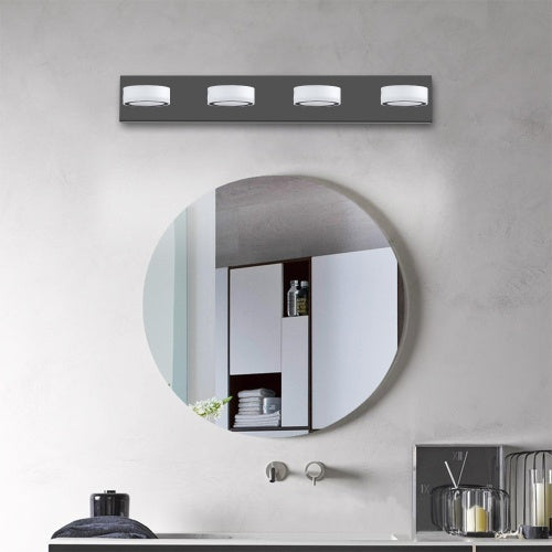 LED Modern Black 4 Light Vanity Light Fixture Mirror Bathroom Wall Light Inkedjoy