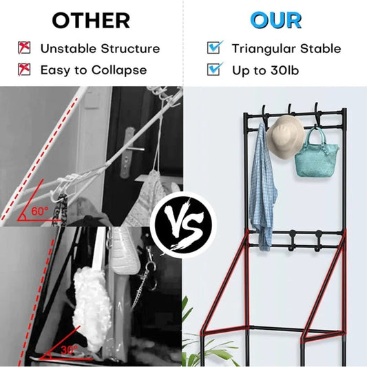 Double-row Single-hanging Coat And Shoe Racks Inkedjoy