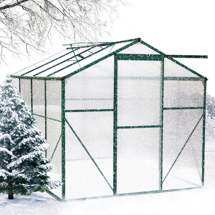 Polycarbonate Greenhouse,6'x 8' Heavy Duty Walk-in Plant Garden Greenhouse Inkedjoy