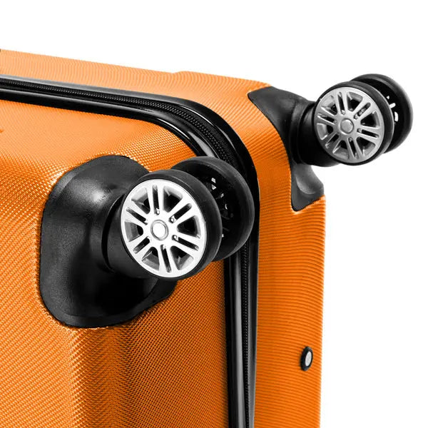 3-in-1 ABS Trolley Case 20 Inches, 24 Inches, 28 Inches Orange Inkedjoy