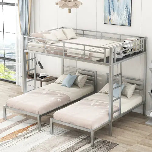 Full Over Twin Twin Size Bunk Bed With Built-in Shelf My Store