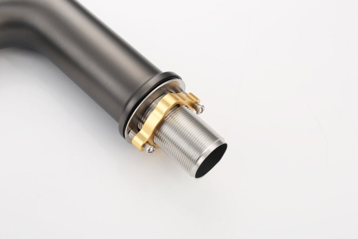 Gray Single Hole Bathroom Faucet Ohberri