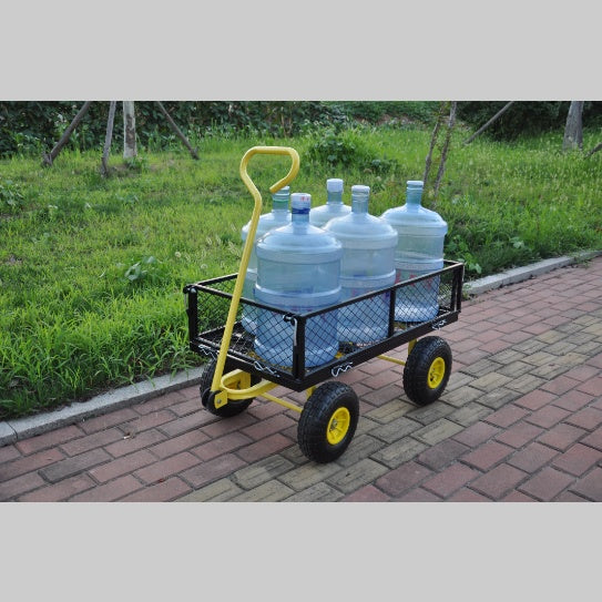 Garden Cart Steel Garden Cart With Swivel Handle Practical Heavy Duty Garden Cart Inkedjoy