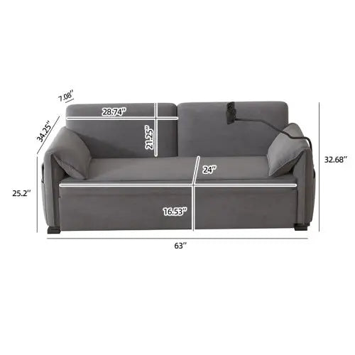 Large Folding Sofa Bed Velvet My Store