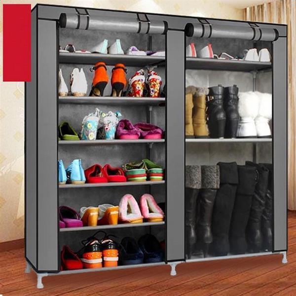 Double Row 9-grid Non-woven Shoe Cabinet Inkedjoy