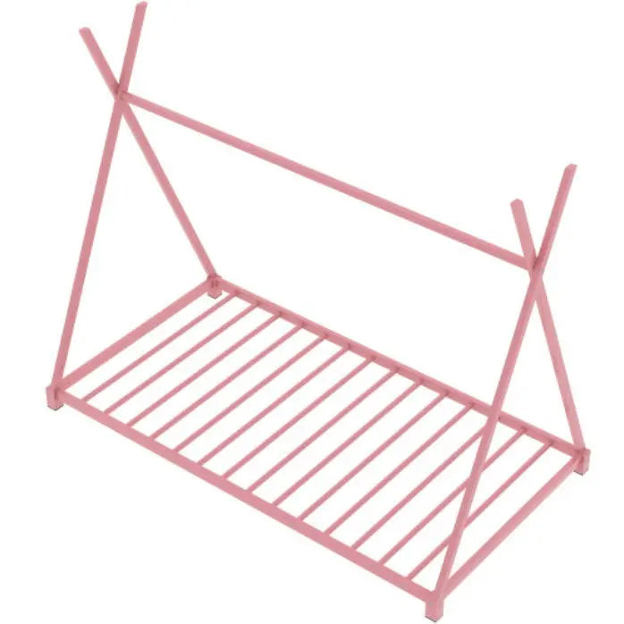 Metal Twin Size House Platform Bed With Triangle Structure My Store